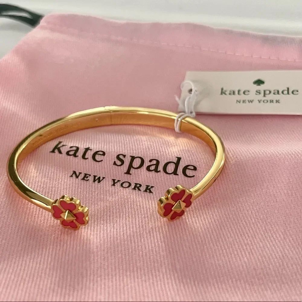 NWT Kate Spade “Spades and Studs” Enamel Hinge Cuff